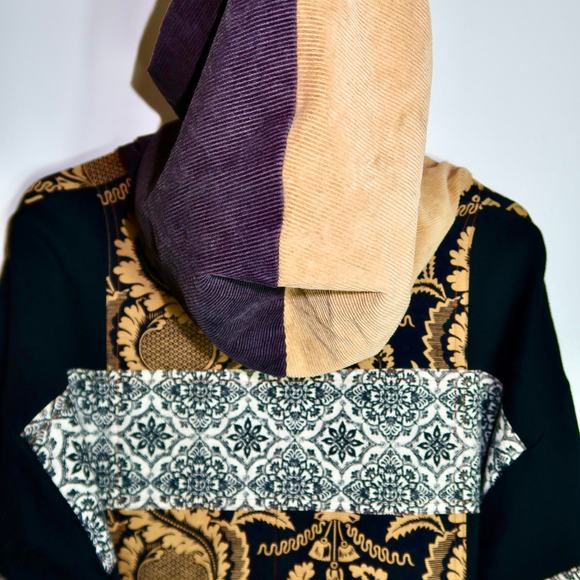 Lobo The Kuza V.2 oversized XL black fabric gold floral or paisley-like pattern - Picture 5 of 6